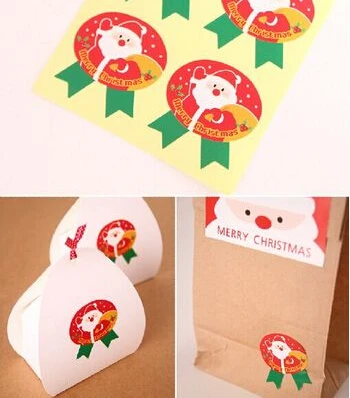 Новое поступление Рождество олень Санта Клауса медаль украшения подарок наклейка на упаковку печенье конфеты мешок торт коробка Пастер