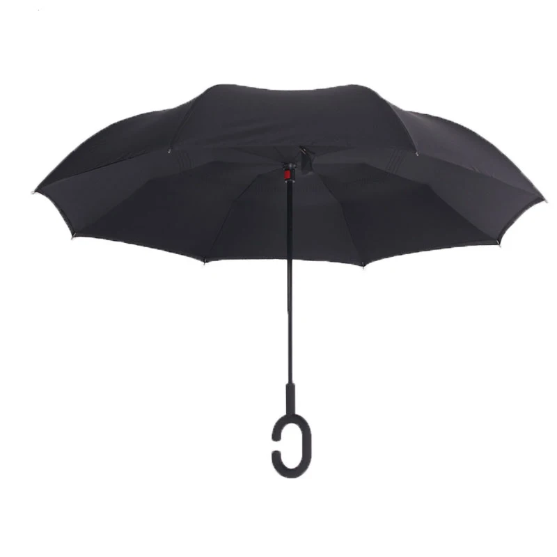 Black/&Red Double Layer Windproof Large Umbrellas UV Protection Reverse folding Rain Umbrellas for Men and Women with C-Shaped Handle Inverted Umbrellas