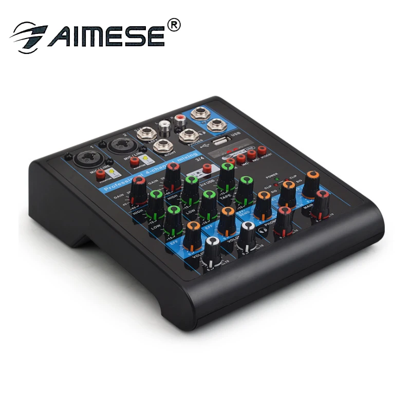 Мини 4 канала USB портативный миксер bluetooth MP3 Live Studio Audio DJ звуковая микшерная консоль