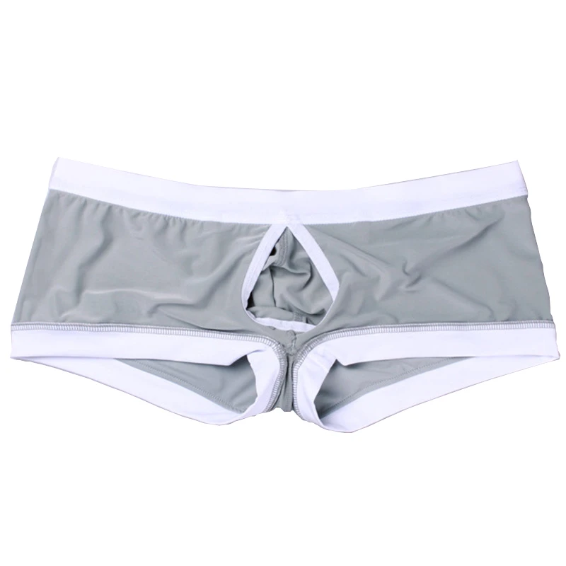 Penis Hole Boxer Shorts Men White Jj Open Front Underwear Male Sexy