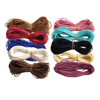 

10 Pieces Micro-Fiber Flat Threads Faux Suede Cord Strings Velvet for DIY Craft