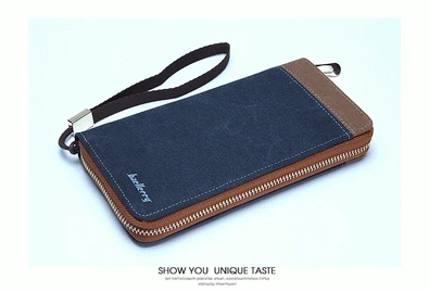 Leinwand Durch Lange Blue Reißverschluss Oder 100 Halter Patchwork brown Brieftasche Karte Handtasche Männer Ems Handytasche dark Grey Kupplung Dhl Stücke Geldbörse q7wYg74x