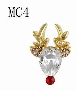 10 шт. золотые, серебряные металлические 3d бриллианты для дизайна ногтей Рождественские украшения Подвески для ногтей Блестящие Стразы для ногтей ювелирные изделия на Рождество - Цвет: mc04