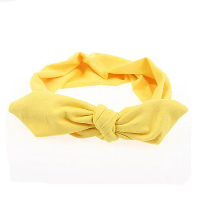Yellow 1 шт., женская мода, эластичная простая повязка для волос с кроличьим бантом, повязка на голову, повязка на волосы "тюрбан", аксессуары для волос - Цвет: Yellow