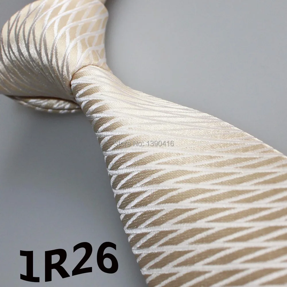 2015 Latest Style Men Tie Designer Fashion Pearl White White Grid Striped Design Casual Men Wedding