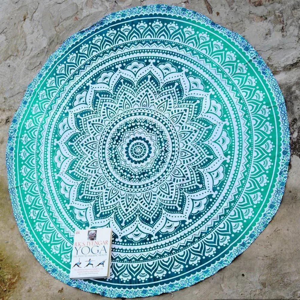 Тип Rond Tapis De Mode на шарфе Мандала Tapisserie Natte De Plage Pique-Nique Carpette Couverture Bohemia Grassplot Tapis