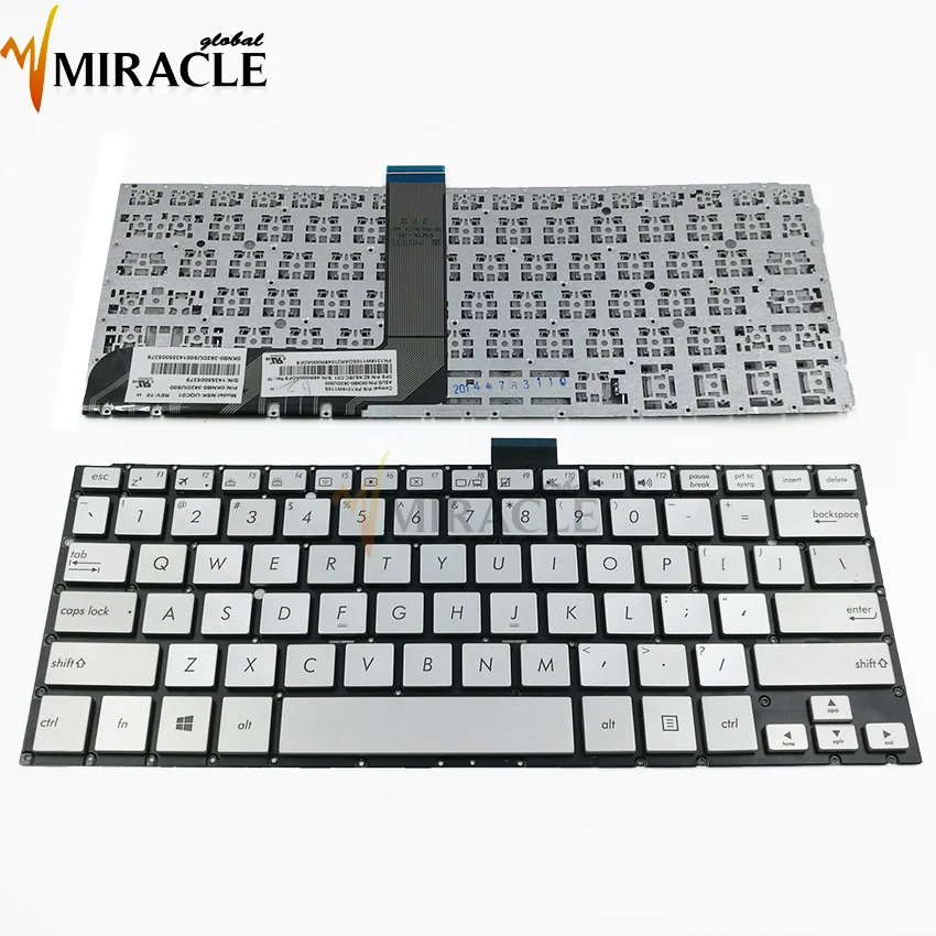

New Backlit Print Laptop keyboard for ASUS Vivobook Flip TP300 TP300L TP300LA TP300LD US keyboard silver test good wholesales