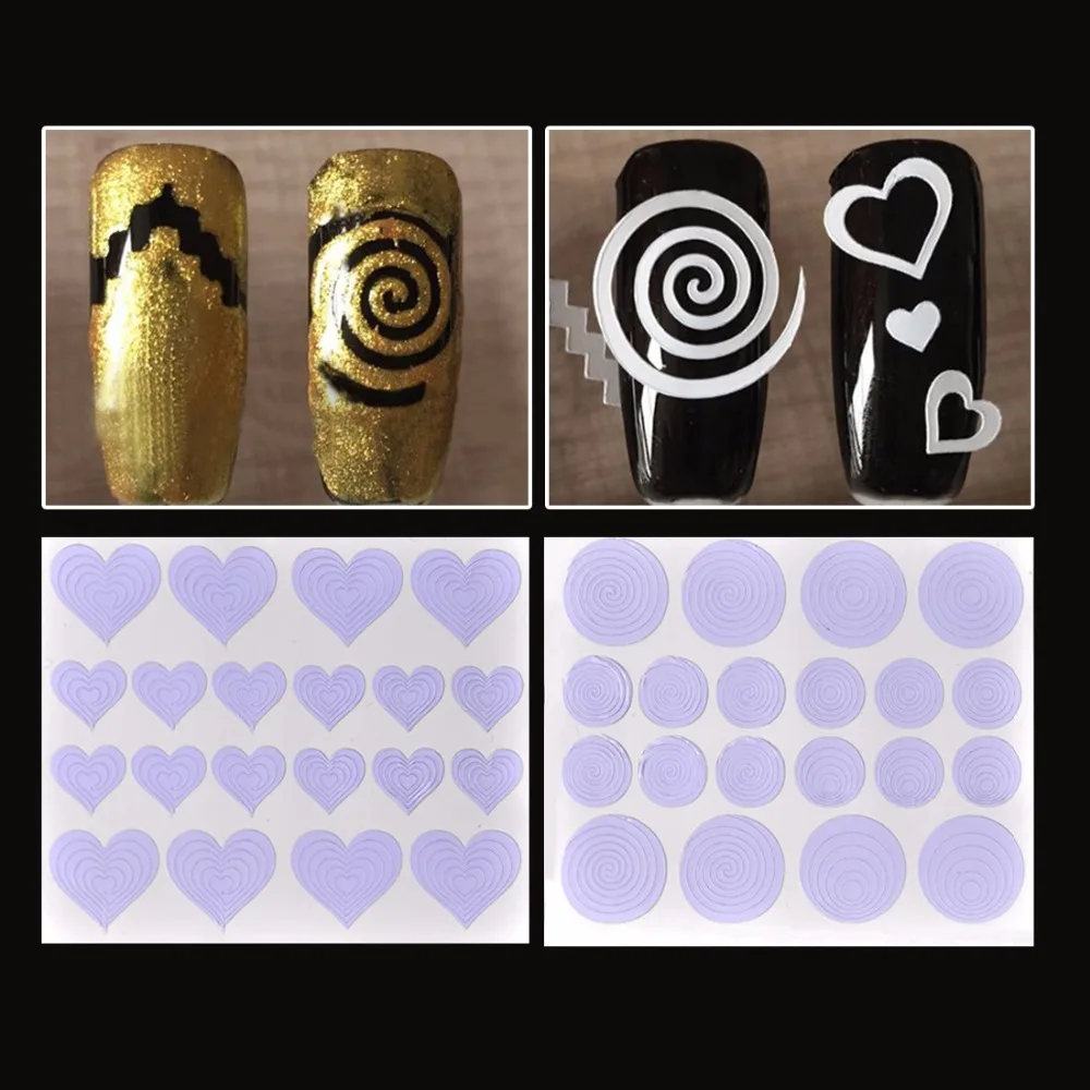 12pcs/set Nail Art Guide Tips Hollow Stencils Sticker French Manicure Template 3D Vinyls Decals Form Styling Tool nail stickers,nail art tools,nail art decoration,nail decals