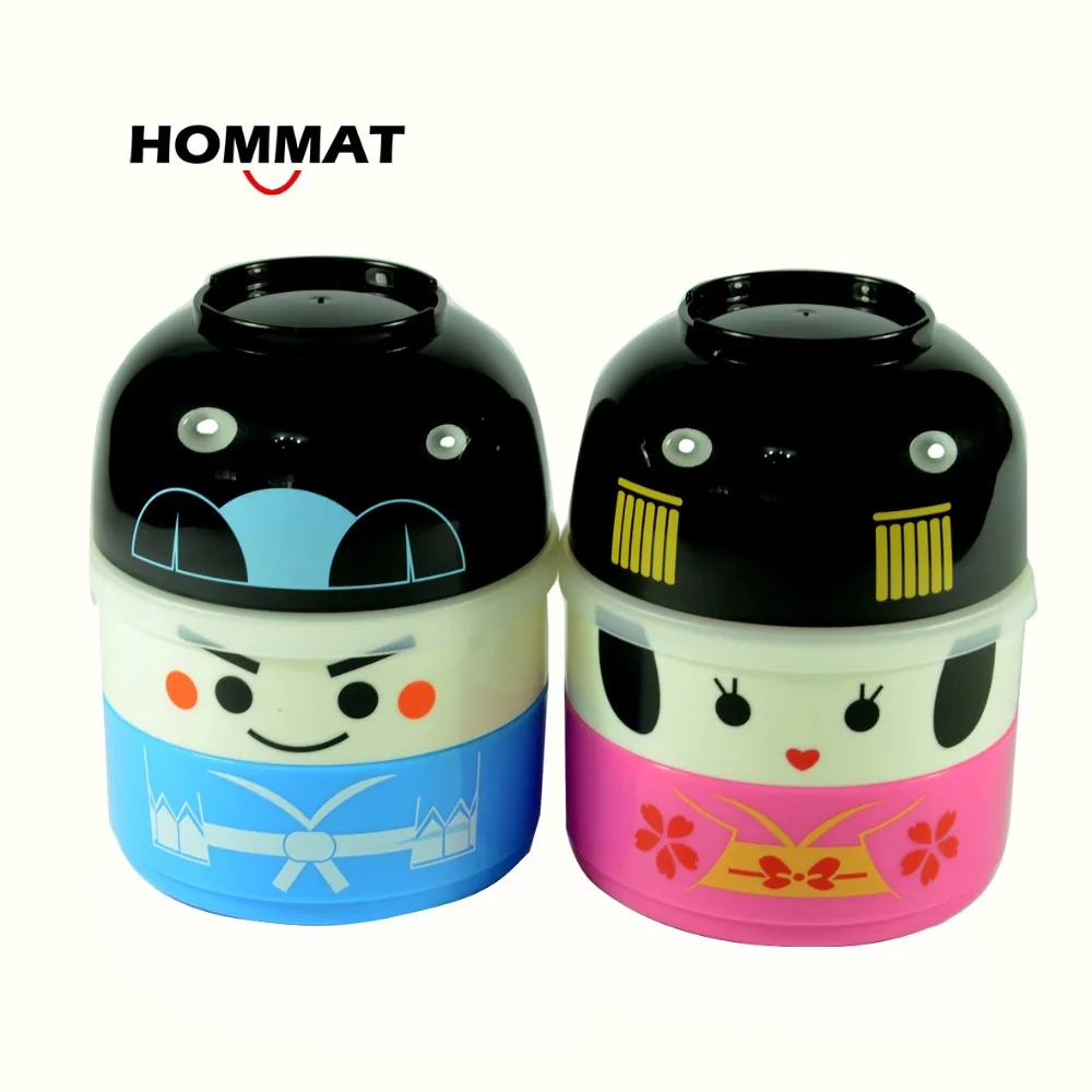 Hakoya Geisha Doll Kawaii Japanese Bento Lunch Boxs for Kids Picnic School Food Container Bowls Lunchbox Plastic BPA Free(China (Mainland))