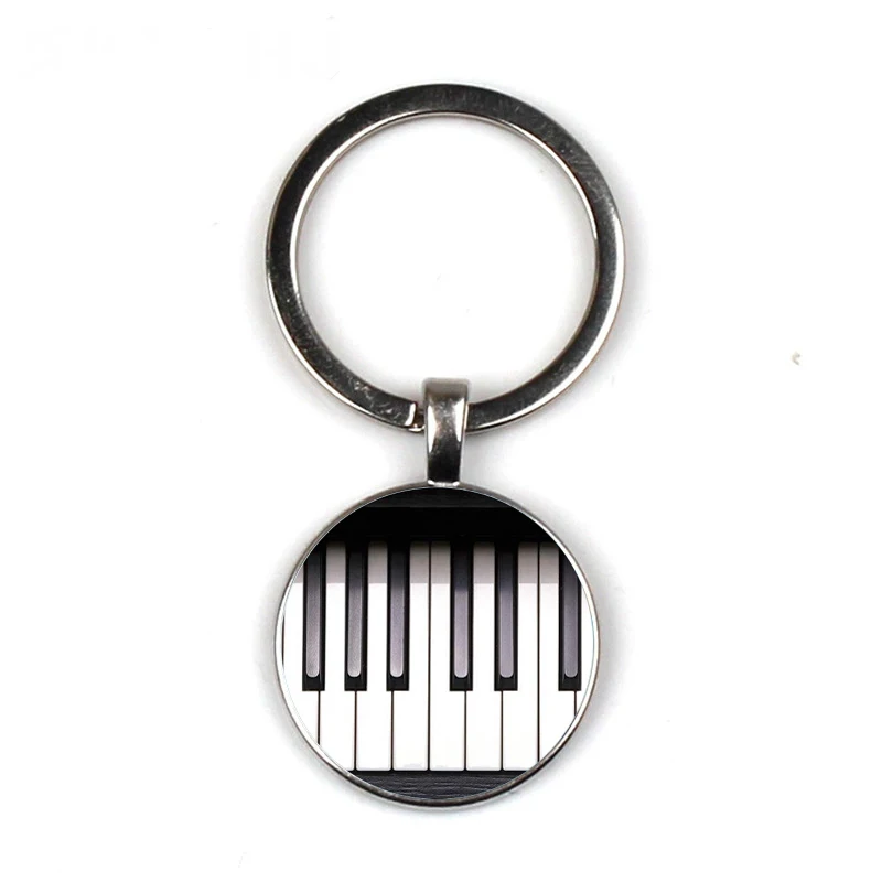 

Piano keychain, exquisite cabochon glass keychain, car key jewelry, bag charm.