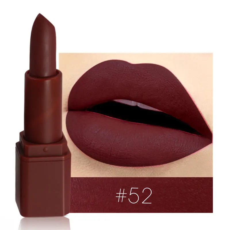 52 32# Miss Rose, Новые матовые помады, женские сексуальные красные губы, цветная косметика, Batom, водостойкая, стойкая, Обнаженная помада, макияж - Цвет: 52