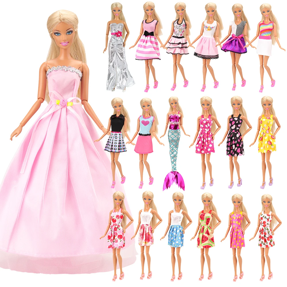Горячая Мода ручной работы 55 предметов/Набор Кукла аксессуары = 15 платье случайный+ 40 предметов Русалка обувь для Барби игры Детские игрушки DIY подарок