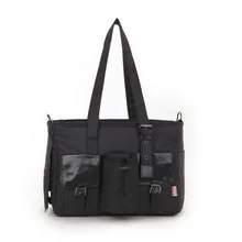 Черный жаккард нейлон питомец Собаки Сумка-переноска с двумя карманами спереди Мода маленький щенок собаки сумка