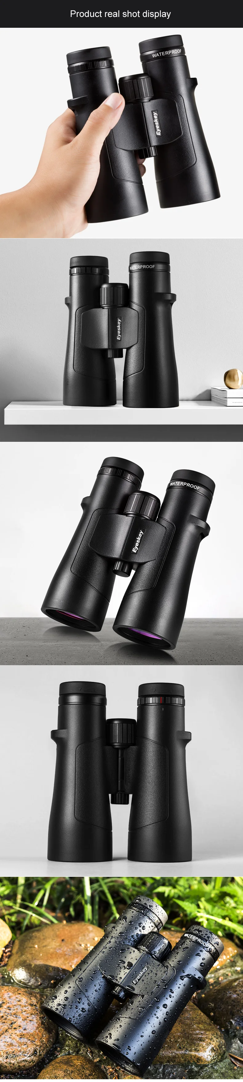 Noturna para a Caça de Acampamento Ipx8 à Prova Eyeskey Binóculos Super-multi Revestimento Dwaterproof Água Bak4 Prisma Óptica Telescópio hd Visão ed 12x50 12 à prova dwaterproof água bak4 prisma óptica