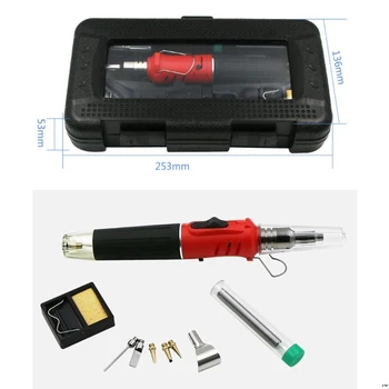 

HS-1115K 10in1 Professional Butane Gas Soldering Iron Set 26ml Welding Kit Torch