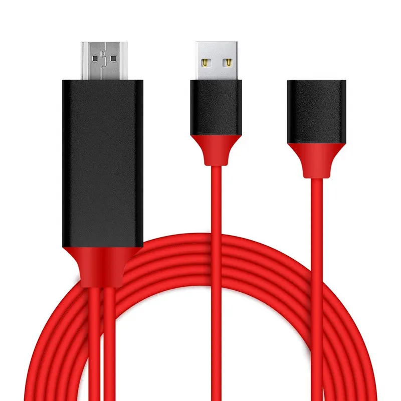 

1M 1080P HDTV Digital AV Adapter HDMI Cable USB Male and Female HD Video Converter Code for iPhone tv Smartphone Android Phones