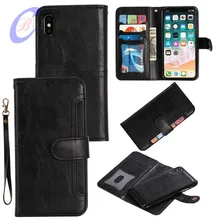 

CBL 2 in 1 Magnetic Wallet Leather Case For iphone XS XSMax XR cases For iphone 7 8 Plus X 10 Phone Case Magnet Removable Cover