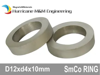 

100pcs SmCo Magnet Ring Tube OD 12x4x10 mm grade YX18 250 degree C operating temperature Permanent Magnets Rare Earth Magnets