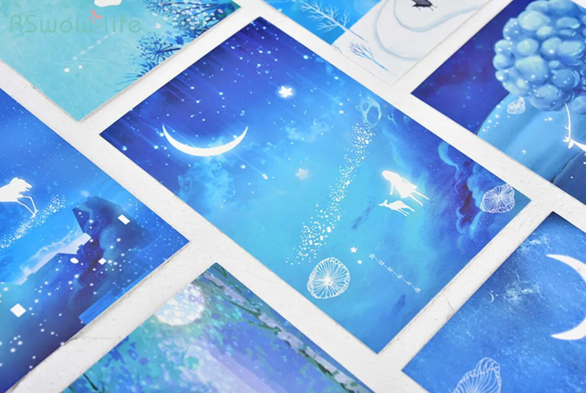 

Luminous Boxed Postcard Passing Stars Sea Luminous Creative Greeting Card For Greeting Postcard For Family And Friends