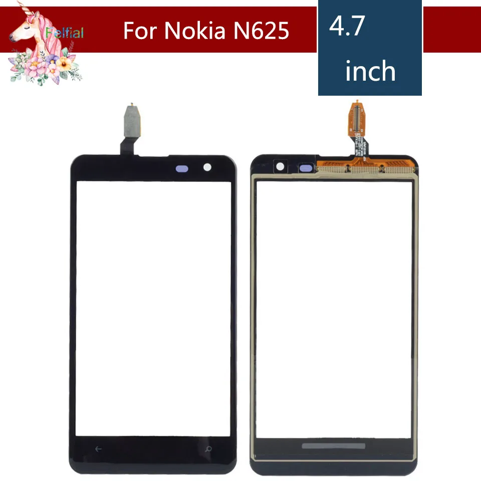 

10pcs/lot 4.7" For Nokia Lumia 625 N625 LCD Touch Screen Digitizer Sensor Outer Glass Lens Panel Replacement