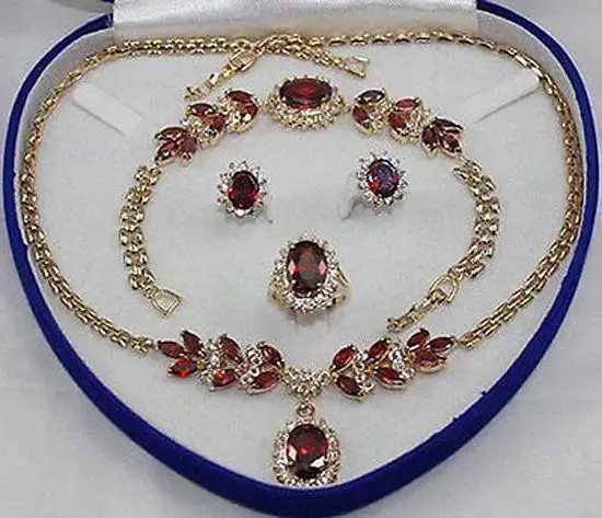 Bridal Fashion Jewellery /Women's Set Zirconia Necklace Earring Ring Bracelet 5.23