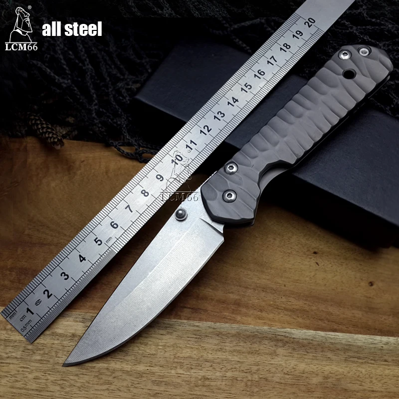 

LCM66 high Quality tactical Folding Knives all steel handle Camping Outdoor Survival Knives Pocket EDC Tools Wave Portable knife