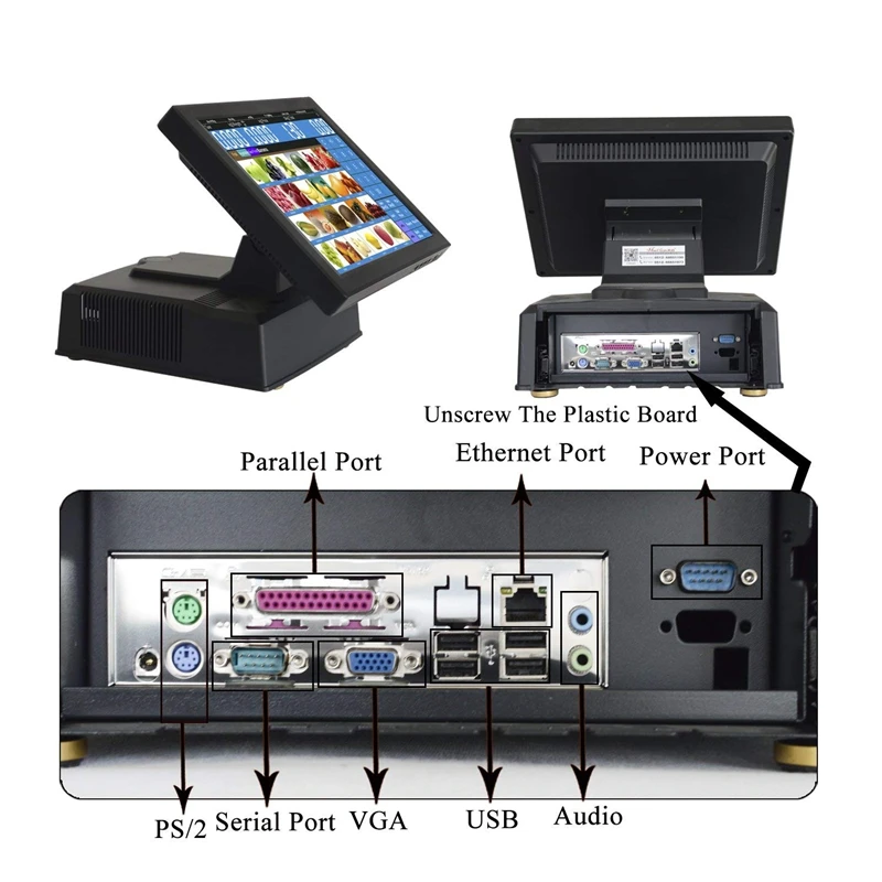 Meetsun MS 808 15 ''ЖК дисплей Сенсорный экран монитора POS Системы кассовый терминал