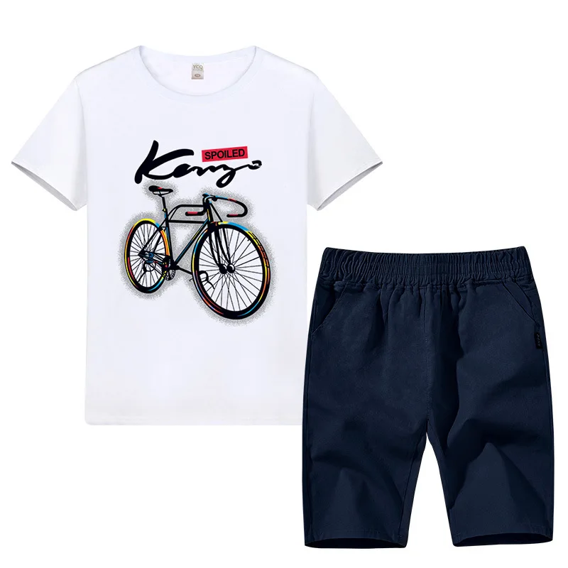 ملابس رياضية في سن المراهقة الصيف الفتيان مجموعة ملابس قصيرة الأكمام تي شيرت و السراويل عارضة 3 4 5 6 7 8 9 10 سنوات الطفل الصبي الملابس