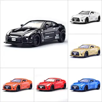 

1:32 Nissan GTR Alloy Diecast Model Mini Car Sound Light Pull back Gliding Race Car Toy Disassembly Assembly Classic Cars