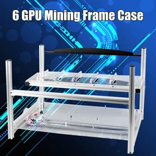 New Open Air Aluminum Case 6 GPU Crypto Currency Mining Rig Frame Case Server Chassis