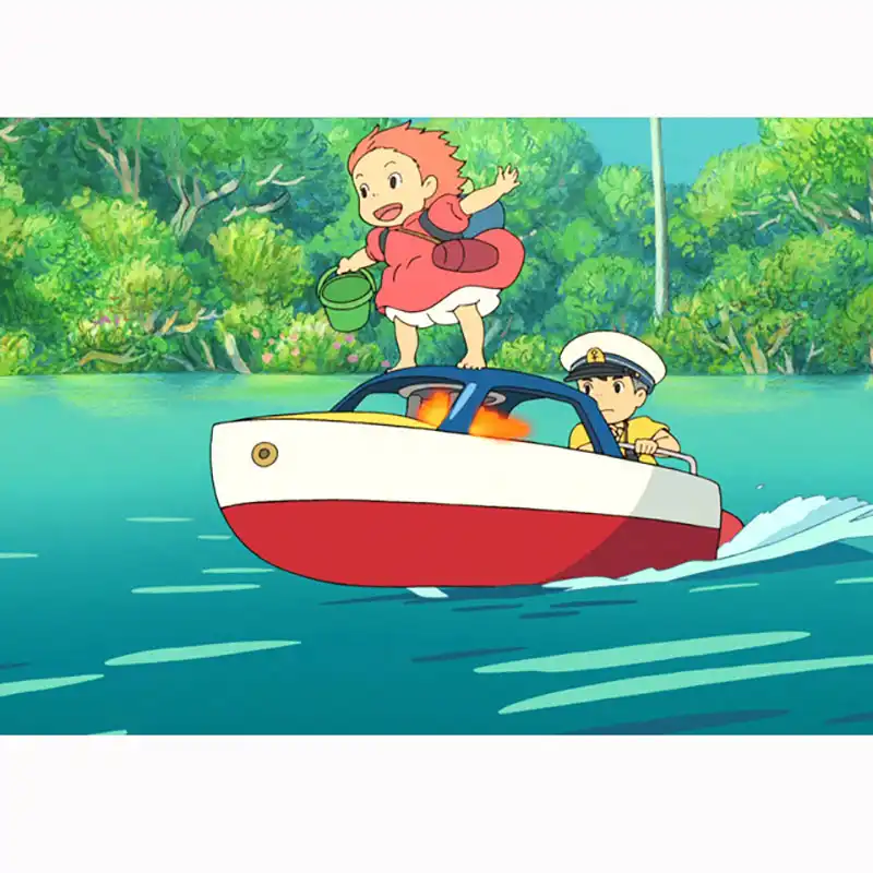 Painting Wall Art Diy Diamond Cross Stitch Ponyo On The Cliff Anime Picture 5d Embroidery Mosaic Handmade Home Decoration Gifts Aliexpress