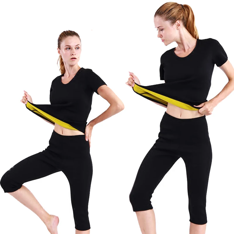 

Short Sleeve T-shirt Neoprene Body Shaper Ultra Sweat Slimming for Women Tops Cincher Corset Trimmer Control Lose Weight