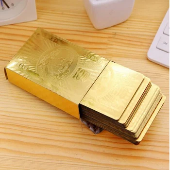 

Gold Foil Cards Waterproof Gilt Cards Texas Poker Gold Collect Poker 24K