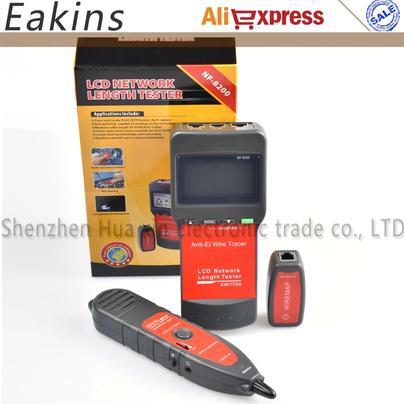 

NF-8200 LAN Network Cable Tester RJ45 RJ11 Phone Telephone Wire Tracker Diagnose Tone Tracer with LCD display length tester