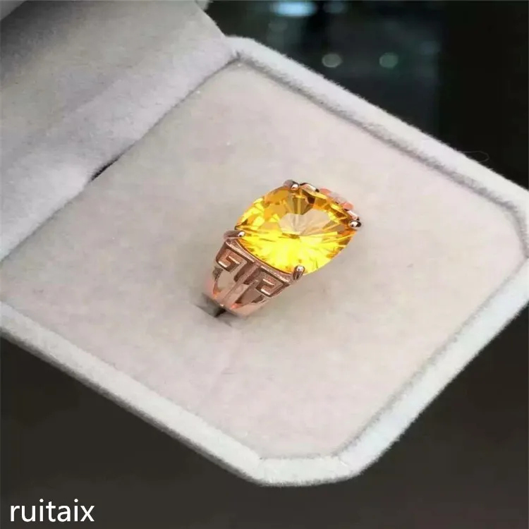 KJJEAXCMY fine jewelry 925 чистого серебра декор натуральный желтый кристалл леди миниатюрные Кольца инкрустация ювелирных изделий