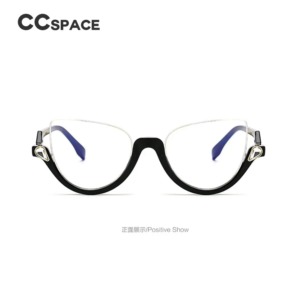 Леопардовая полуоправа, кошачий глаз, оправа для очков, женские трендовые стили, дизайнерские модные компьютерные очки 45159