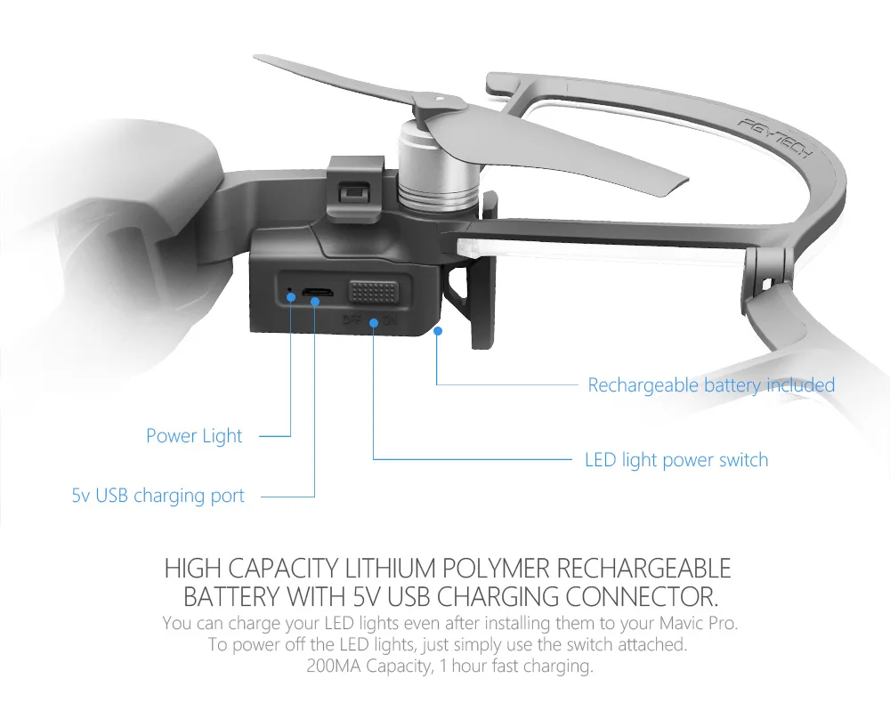 DJI Мавик Air Drone FPV запасных Запчасти аксессуары светодиодный складной Пропеллер гвардии защитная крышка с красочными режим освещения