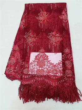 

green Lace Fabric 2018 High Quality Lace,African Tulle Lace Fabric Wholesale French stone Net Lace Fabric For Evenging Dress red