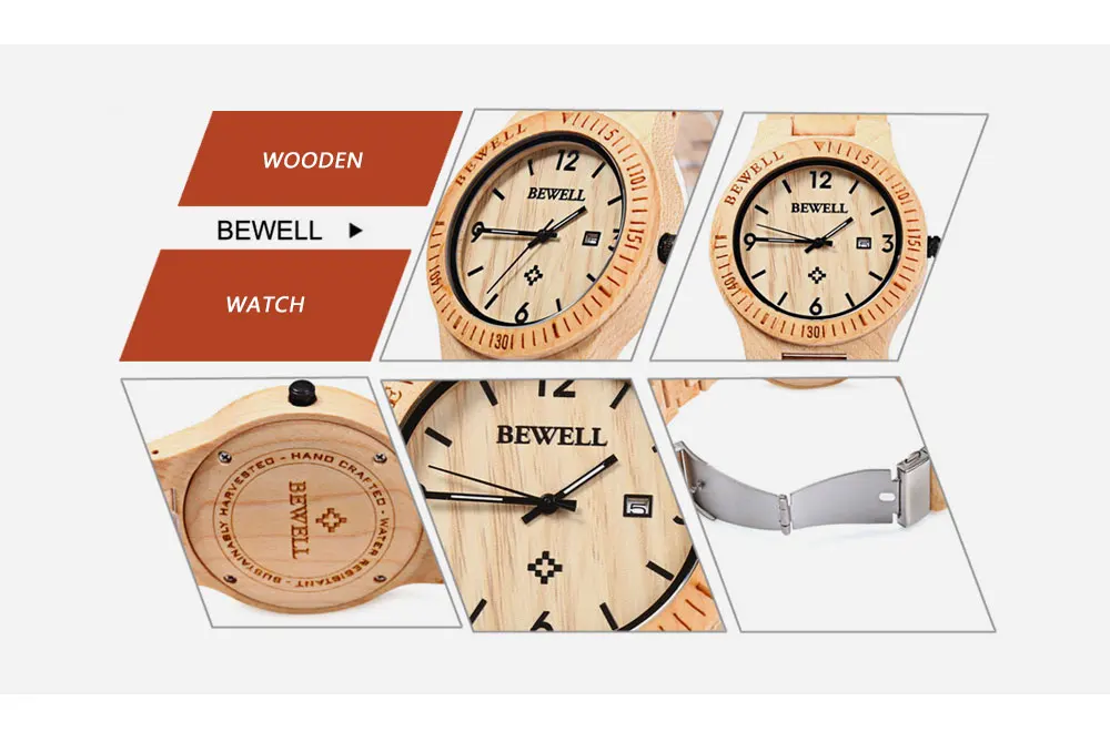 2017 BigBen Bewell Luxury Brand Wood Watch Men Analog Natural Quartz Movement Date Male Wristwatches Clock Relogio Masculino (12)