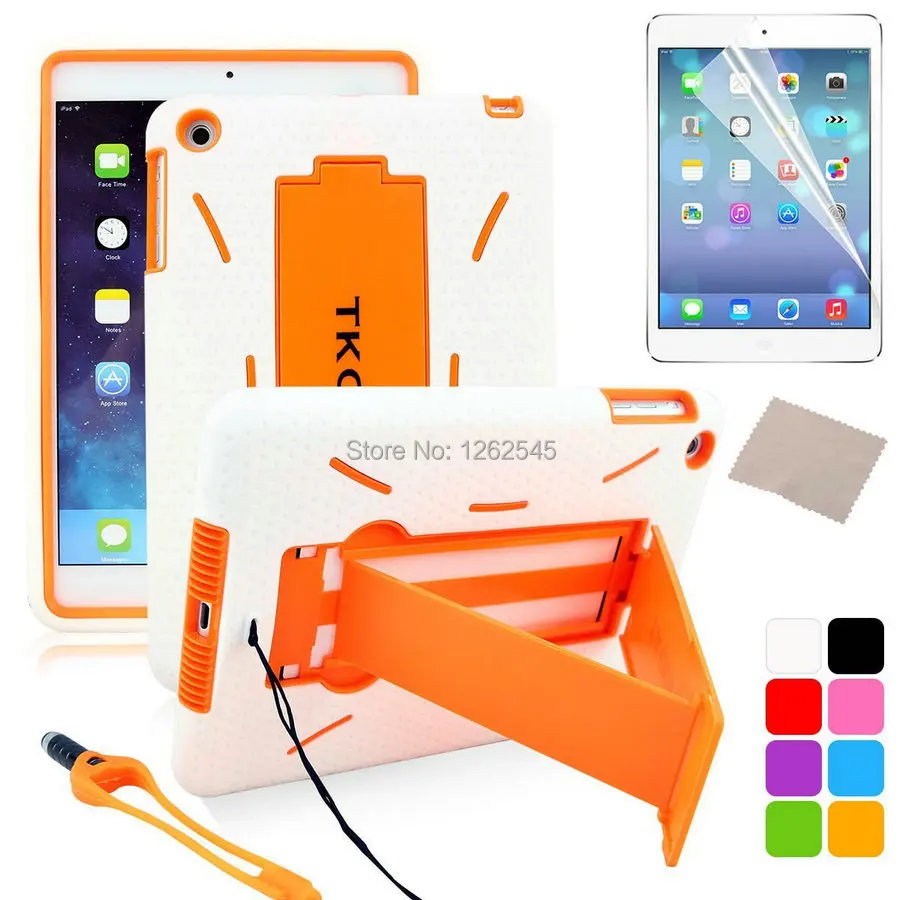 

Heavy Duty Silicon Defender Multilayer Protective Shell Military Shockproof Bumper Case Cover for Apple iPad Mini 1 2 3 Retina