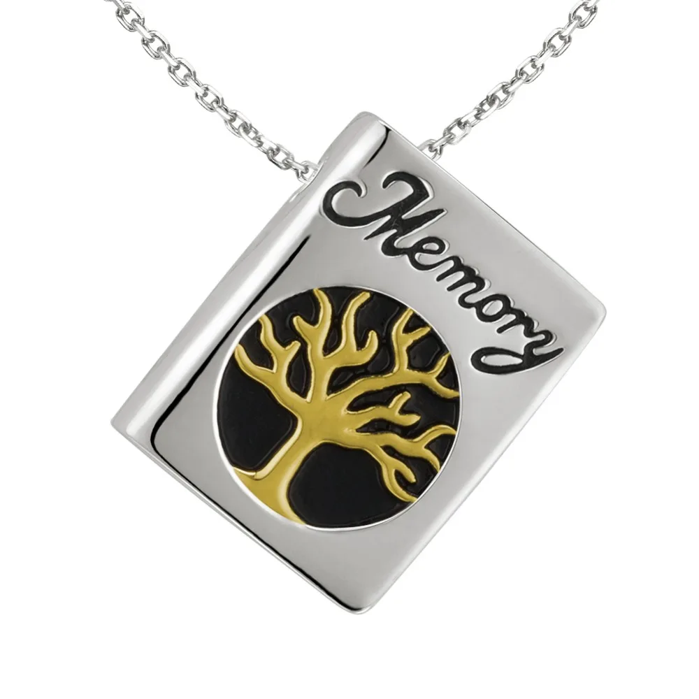 

925 Sterling Silver Unique Tree of Life Charm Book Cremation Urn Ashes Keepsake Memory Pendant Necklace for Women Free S