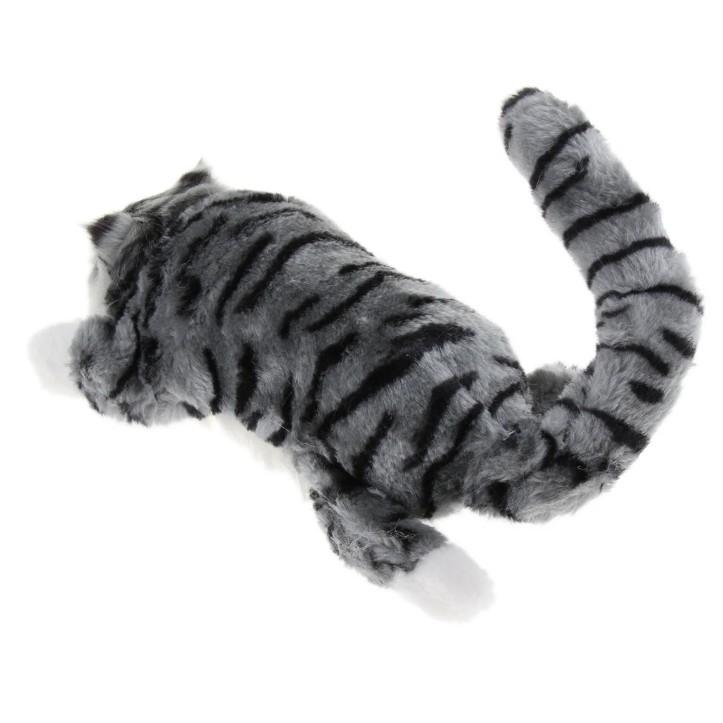 Naughty Rolling & wagging Tail Cat Electronic Pet Soft Plush Stuffed Animal Kids Baby Toys Home Decor