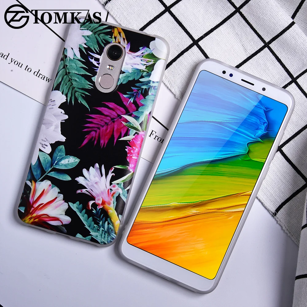 Чехол для телефона TOMKAS Xiaomi Redmi 5 Plus чехол 4X силиконовый с рисунком мягкий цветком