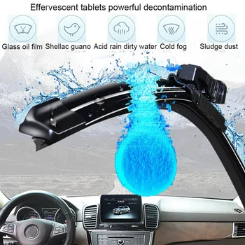 

Windshield Effervescent Tablets Glass Wash Cleaning Wiper Accessory Concentrated For metal rubber 18x5mm Useful