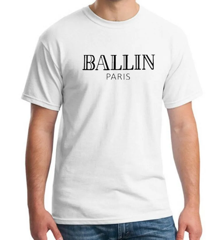 Мужская брендовая одежда с круглым вырезом и надписью Ballin Paris Urban Fashion Graphic унисекс футболка с принтом Мужская футболка с коротким рукавом