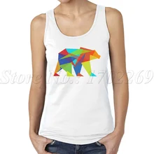 Новые модные женские без рукавов повседневные топы на бретельках Фрактал геометрический медведь с леди камзол новинка тонкий жилет