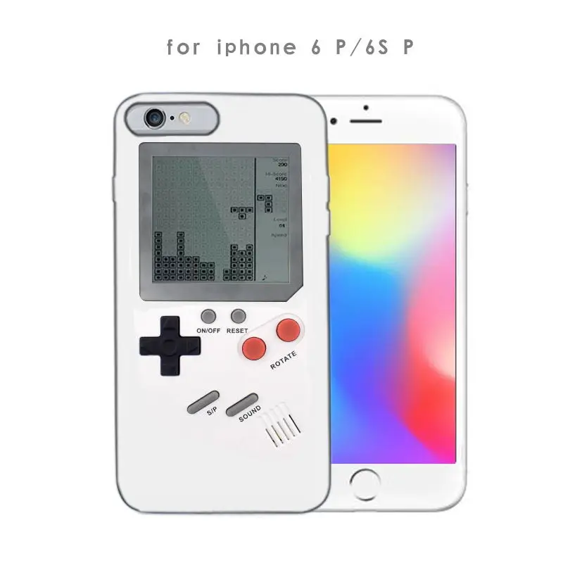 Ностальгия тетрис Игровые приставки портативные игровые мини-плееры встроенные 26 игр чехол для телефона для Iphone X 6s 7 8 Plus подарок - Цвет: White For 6p 6sp