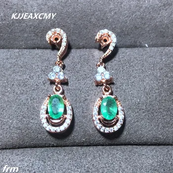 

KJJEAXCMY Fine Jewelery 925 sterling silver female earrings earrings beautiful color permeable natural emerald