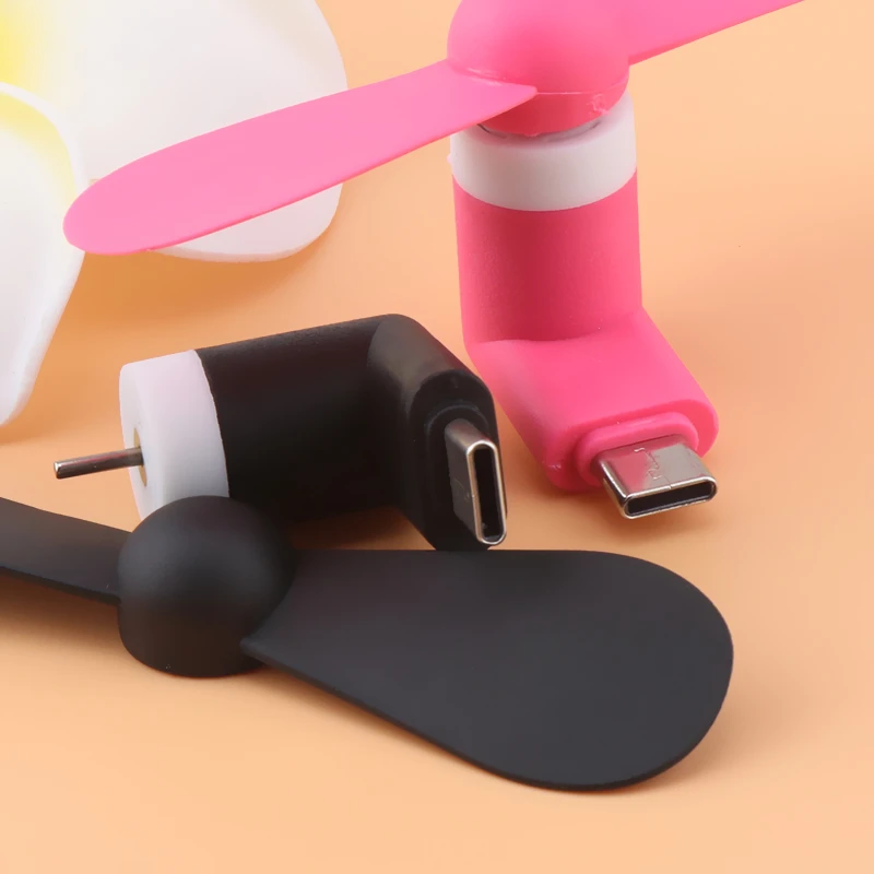 Leichte Mini Cute USB Micro USB Mute Fan für iPhone Samsung schwarz