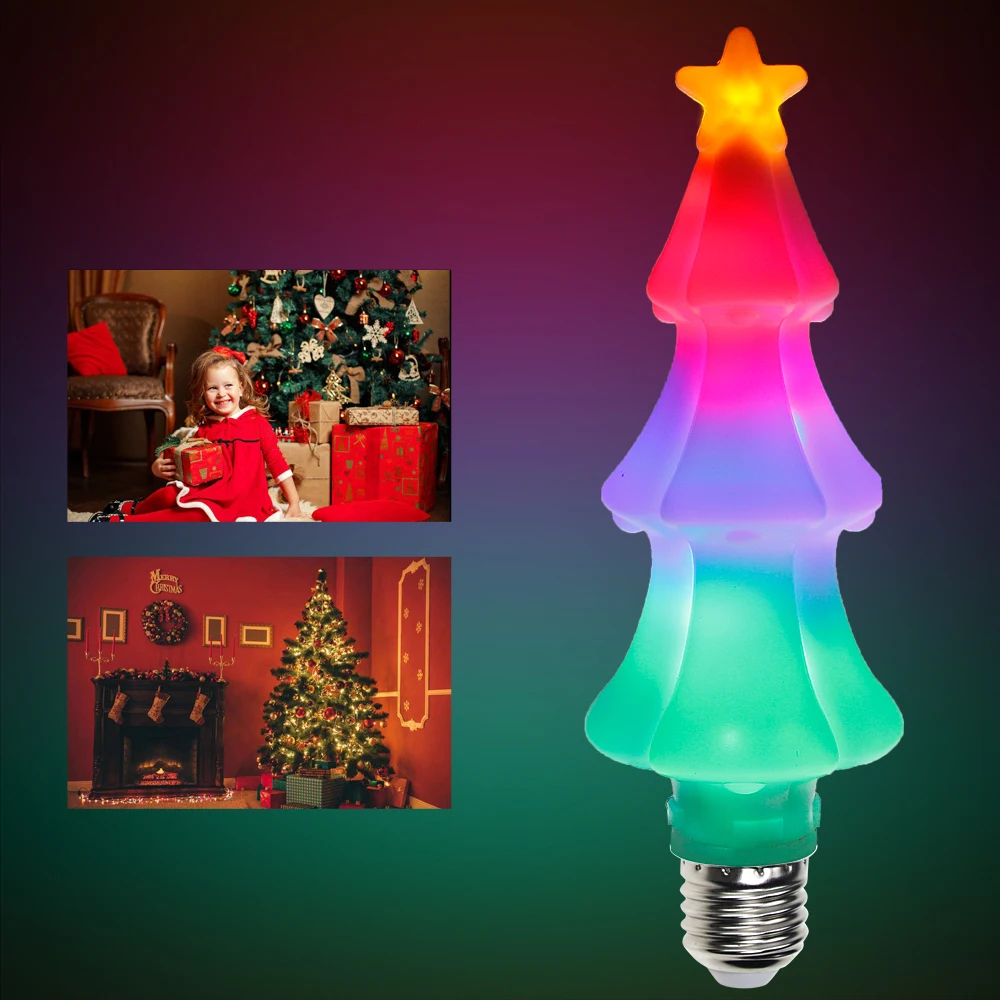 Led E27 Christmas Tree Bulb 220V led Fire Flickering Flame Lamp 3W Colorful Christmas Lights Led E26 Fairy Light Decoration Home